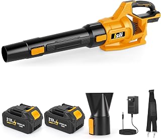 Isili Cordless Leaf Blower, Brushless Motor, 2x4.0Ah Batteries