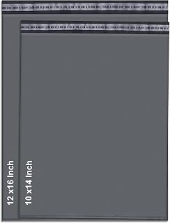 JeeJaan® 50 Pcs Mixed Grey Postage Bags 10 x 14 & 12 x 16-2 Sizes 25 from Each Poly Postal Self Seal Bags Envelope Postal Courier Shipping Mailers Ideal for Shipping Purpose Mixed Grey Mailing Bags