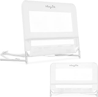 Dream On Me Mesh Security Bed Guard Rail for Toddlers 2–5 Years, White | Fits Twin–King Beds, Reinforced Anchor System, 2 Adjustable Heights, Not for Cribs/Toddler Beds