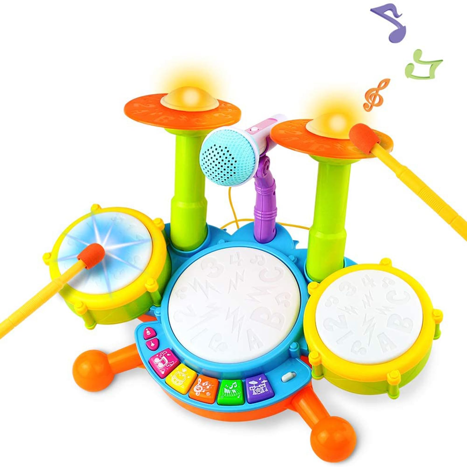 Kids Drum Kit, Baby Toys for 1 Year Old Boys, 1st Birthday Gift | 3 drum pads, 2