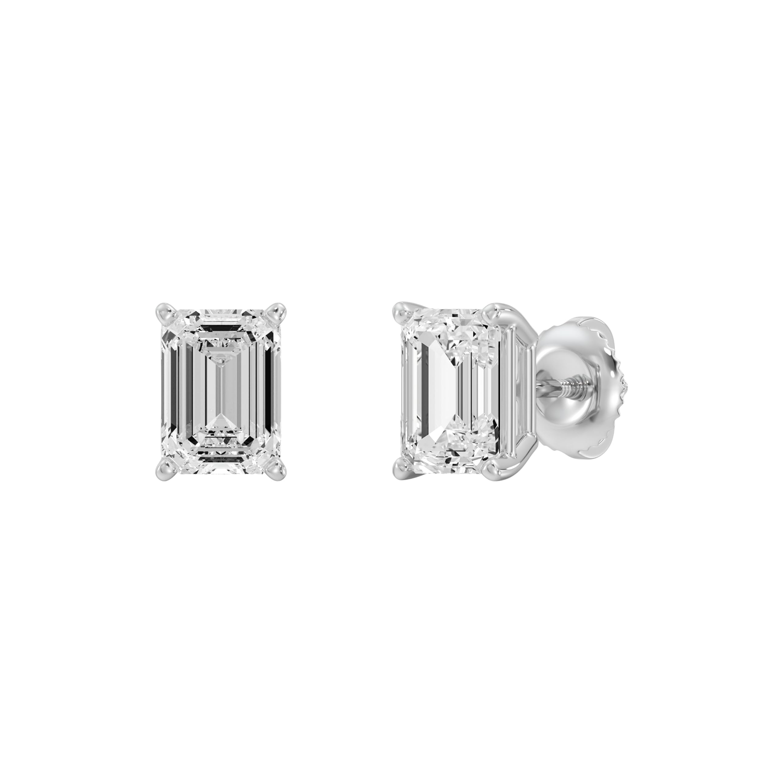 Gilded IGI Certified Lab-Grown Diamond Stud Earrings 14KT White Gold and Yellow 