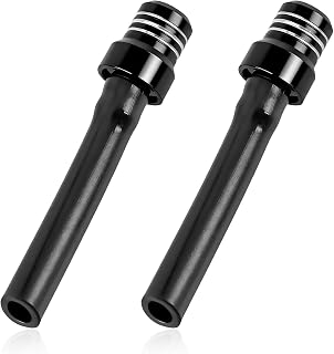 CCHRN 2 PCS Breather Hose Gas Fuel Tank Cap, CNC One Way Fuel Tank Cap Valve Vent Tube with Check Ball, Aluminum Universal Breather Tube Fits Off-Road Motorcycle ATV Pit Dirt Bike (Black)