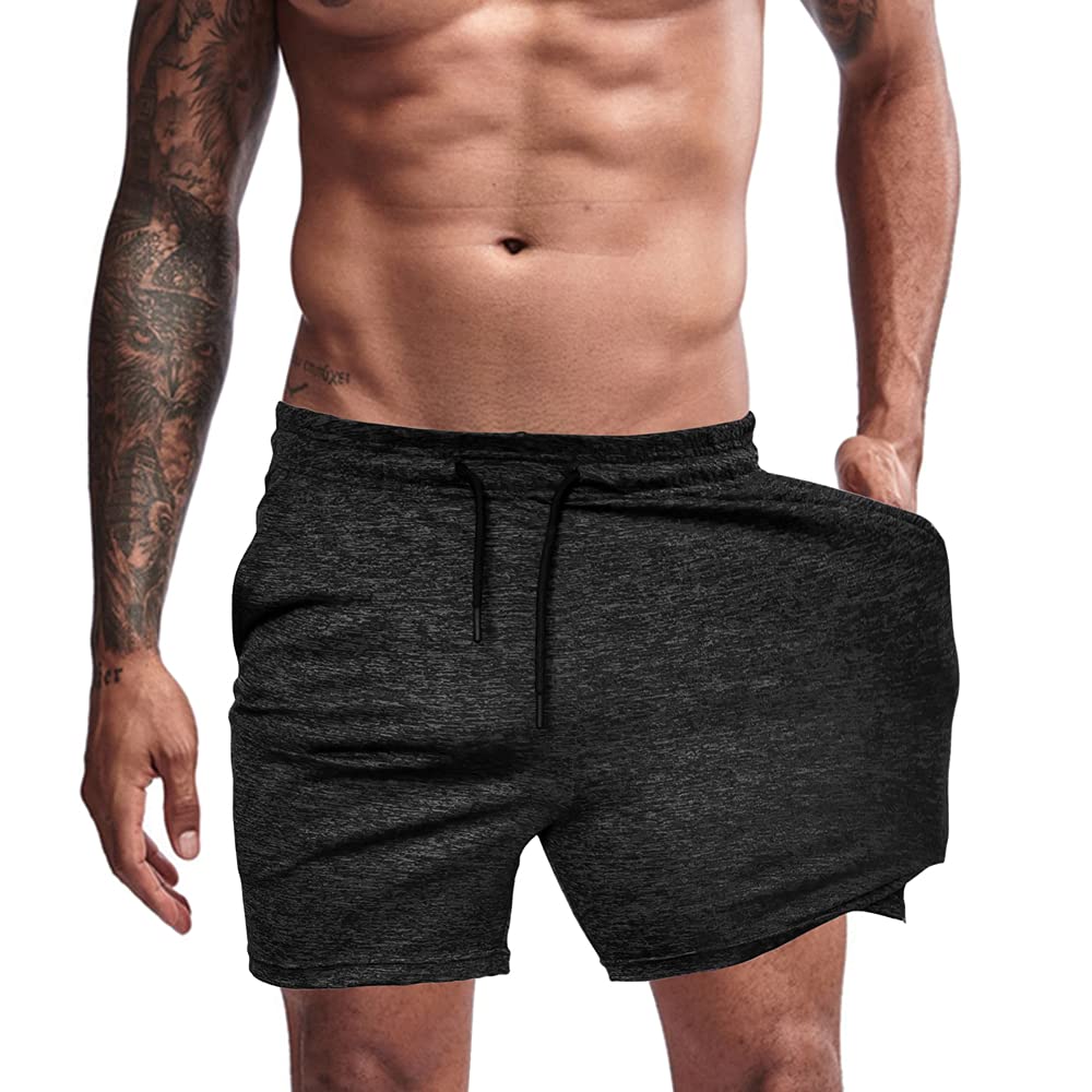 Men's Athletic Shorts 5 Inch with Pocket Lightweight Workout Training Shorts Qui
