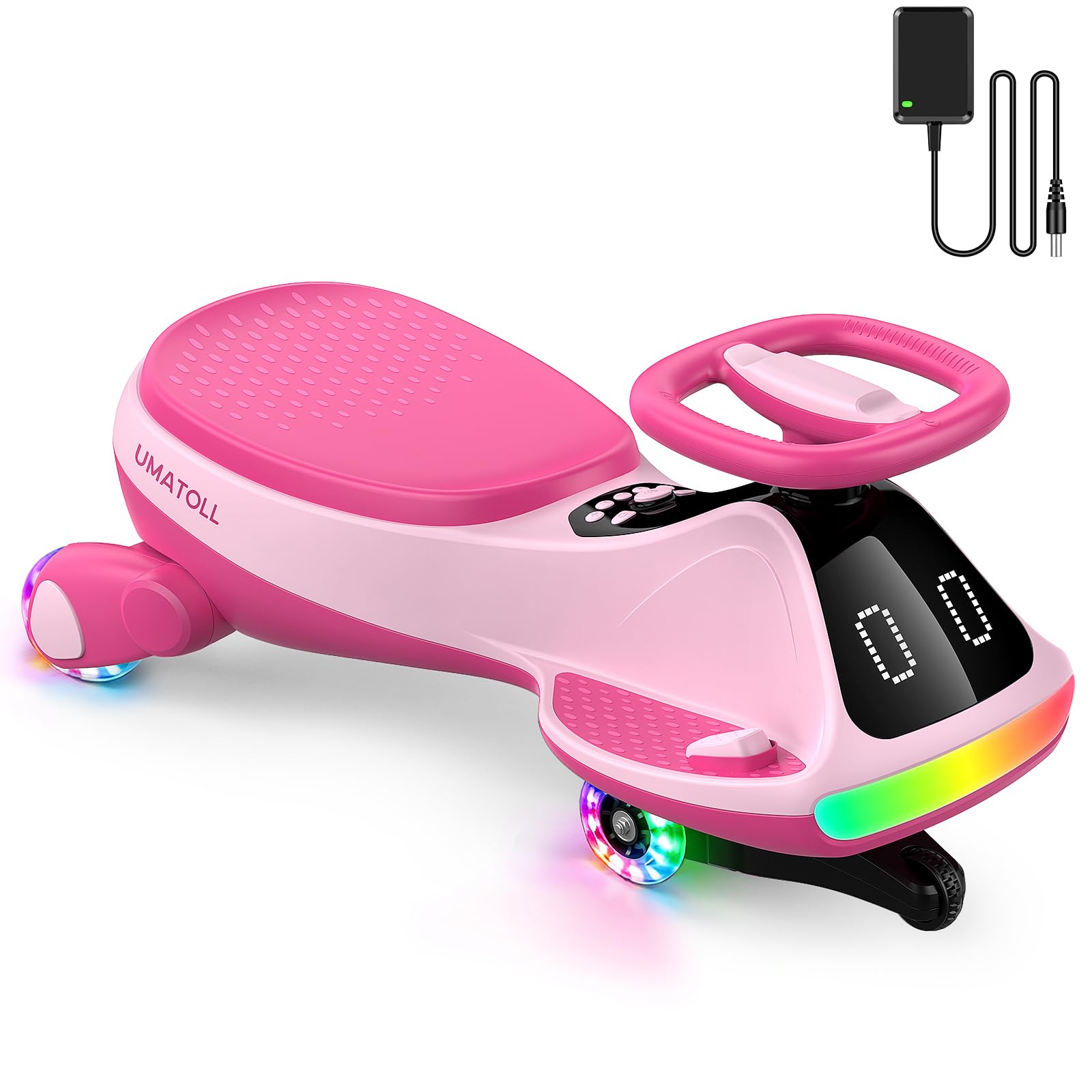Umatoll 12V Electric Wiggle Car for Kids, Birthday Gifts Toy for Age 3+ | LED Ex