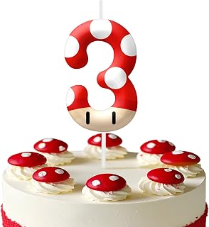 Red Cartoon Birthday Candles, Number 3 Candle Themed Birthday Party Supplies, 2.4 inch Birthday Candles for Cake Topper Party Decorations, Birthday Decorations for Boys Girls (Number 3)