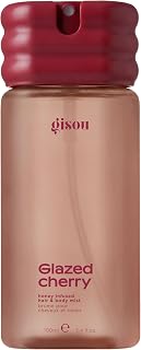 Gisou Honey Infused Hair & Body Mist (3.4 Fl Oz) - Glazed Cherry | Alcohol-free & microbiome-friendly, with Mirsalehi Honey Water & peptides, notes of juicy cherry, raspberry & sweet caramel