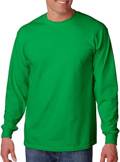 Gildan Men's Ultra Cotton Long Sleeve T-Shirt, Green, XL