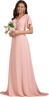 Ever-Pretty A-line V-Neck Short Sleeve Chiffon Empire Cut Women's Party