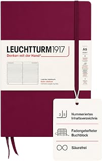 LEUCHTTURM1917 Notebook Hard Cover, Medium (A5) Hard Cover