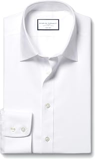 Charles Tyrwhitt Shirts for Men - Non Iron with 100% Cotton Twill - Formal Dress Shirt (Extra Slim Fit - Classic Collar)