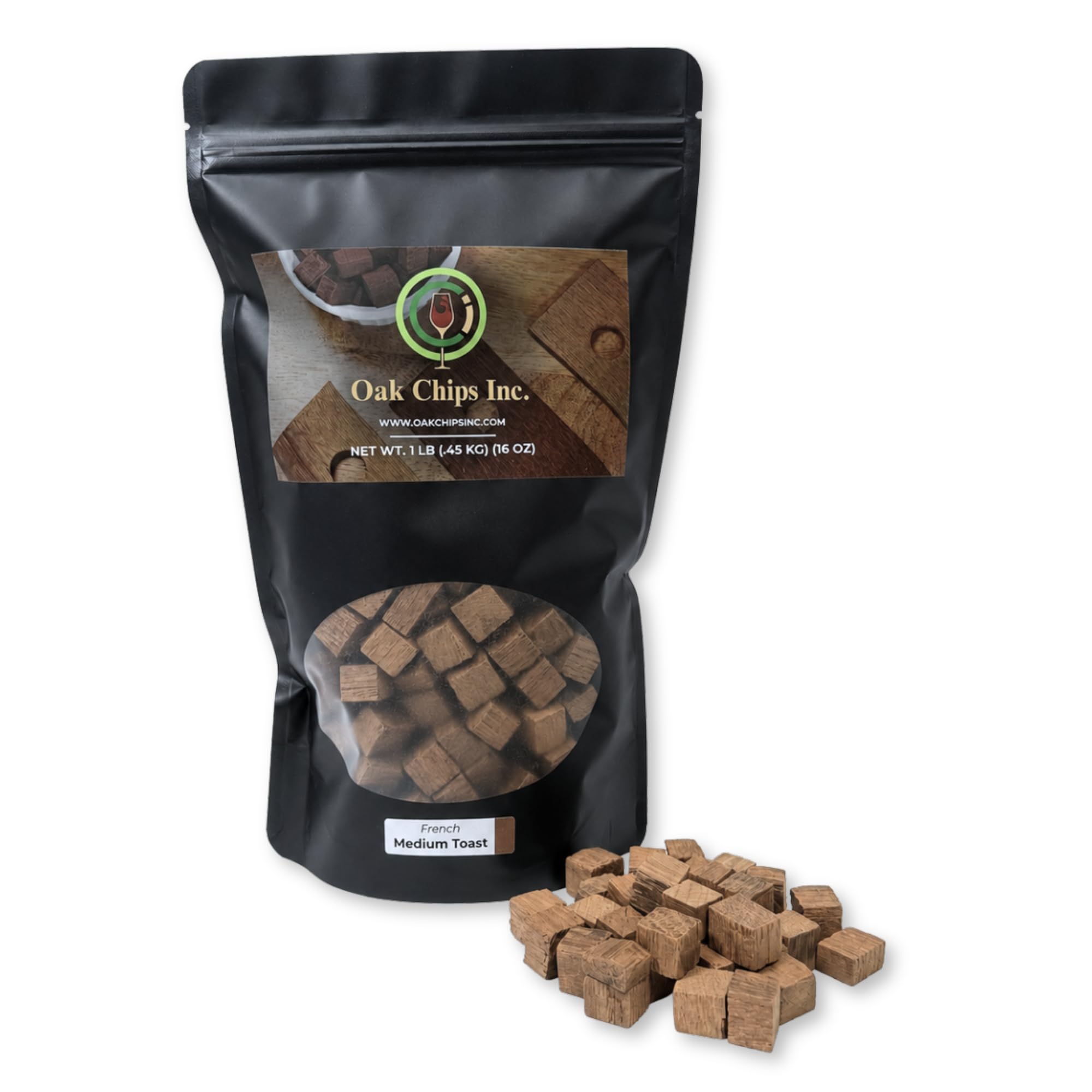 Oak Chips Inc. French Oak Cubes for Brewing - Medium Toast - 1 lb - Perfect for 