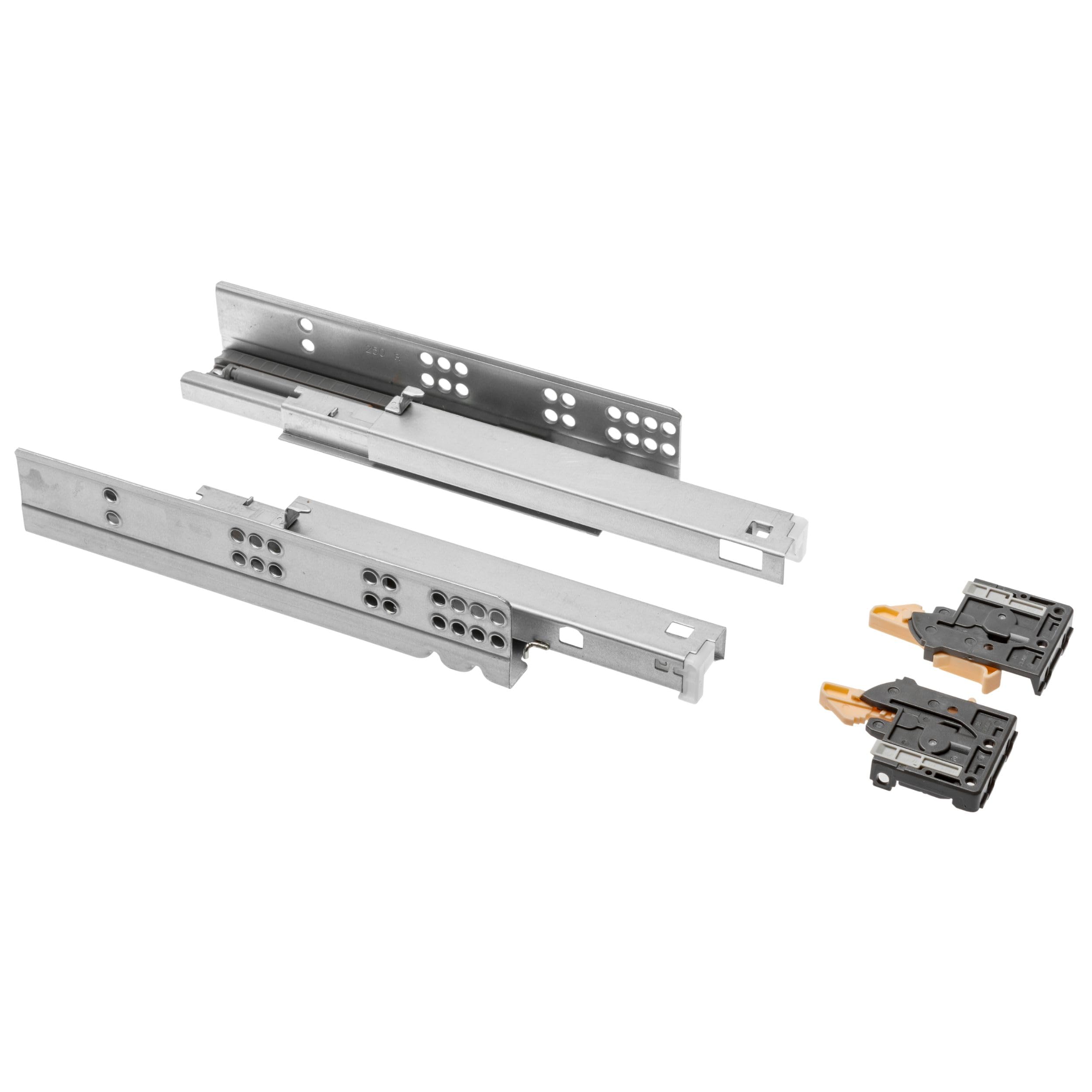GTV - Sliding Drawer Guides Bottom Mount with Soft Close and Self-Closing, Drawe