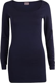 Vero Moda - Camiseta de manga larga para mujer, color azul marino oscuro, talla L