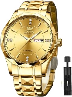 OPK Watches for Men Diamond Roman Analog Mens Watches Waterproof Large Stainless Steel Men Wrist Watch Business Father Gift Watch Blue