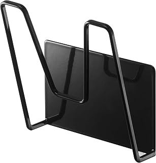 Yamazaki 5141 Magnetic Pot Lid Holder, Black, Approx. W 5.3 x D 2.8 x H 5.5 inches (13.5 x 7 x 14 cm), Tower, Floating Storage, Easy Installation