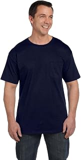 Hanes Beefy-t Pocket, Heavyweight Cotton Pocket Tee for Men, Full-Cut T-Shirt, 1 Or 2 Pack Men's T-Shirt (Pack of 1)