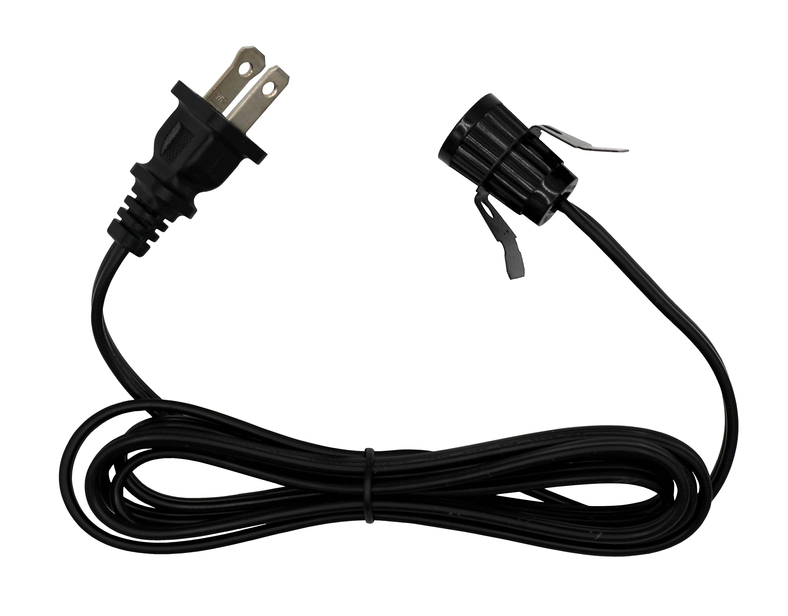 Creative Hobbies 7110K Black Single Light Replacement Clip in Lamp Cord for Chri