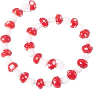 25pcs Handmade Mushroom Shape Spacer Beads Cute Forest Loose Spacer Beads for DIY Bracelets Necklaces Jewelry Keychains Lanyard ornaemnt 11.5~