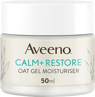 Aveeno Face Calm+Restore Oat Gel Moisturiser for Sensitive Skin (1x 50ml) | Instantly Soothe and Replenish the Skin's Moisture Barrier, Intensely Nourishing Day Cream with 24-Hour Moisturisation