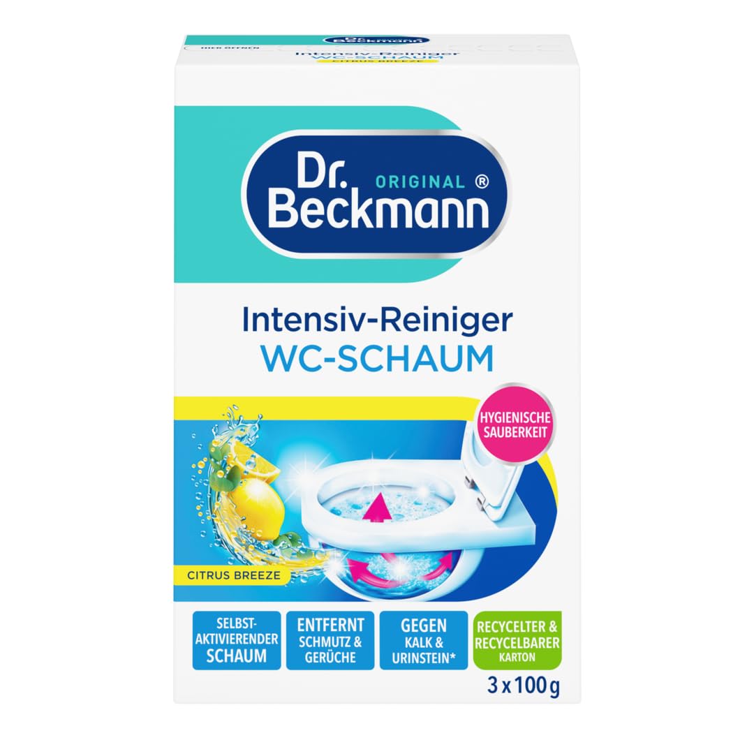 Dr. Beckmann Intensive Toilet Foam Cleaner Citrus 3 x 100 g | Self-activating fo