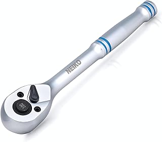 NEIKO 03116A 3/8 Inch Ratchet Wrench, 100-Tooth Reversible Ratchet, 3.6 Degree, Quick Release 3/8 Drive Ratchet, 8" Long Handle Ratchet, Oval Head Socket Wrench, CR-V Steel Ratchet Wrench
