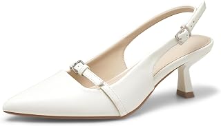 Greatonu Women's Kitten Heels Pointed Toe Slingback Dress Pumps Shoes