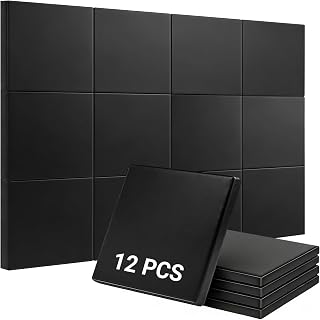 12PCS Golf Wall Padding Panels,20"x20"x1.2",Impact &Soundproof Wall Padding | Golf Simulator & Practice Room Protection,High-Density Foam,Impact &Soundproof Wall Padding for Indoor Sports Areas