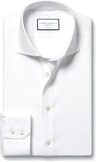 Charles Tyrwhitt Shirts for Men - Non Iron with 100% Cotton Twill - Formal Dress Shirt (Slim Fit - Cutaway Collar)