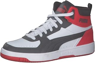 PUMA Unisex Top Sneaker, White Asphalt High Risk Red, 7.5 US Men