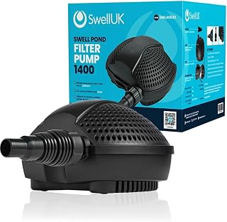 Swell 1,400LPH Submersible Pond Pump, Energy Efficient, Fish Safe | Passes particles up to 4mm, thermal cut-off, 10m cable, 20-25mm hose compatible, 3-year guarantee