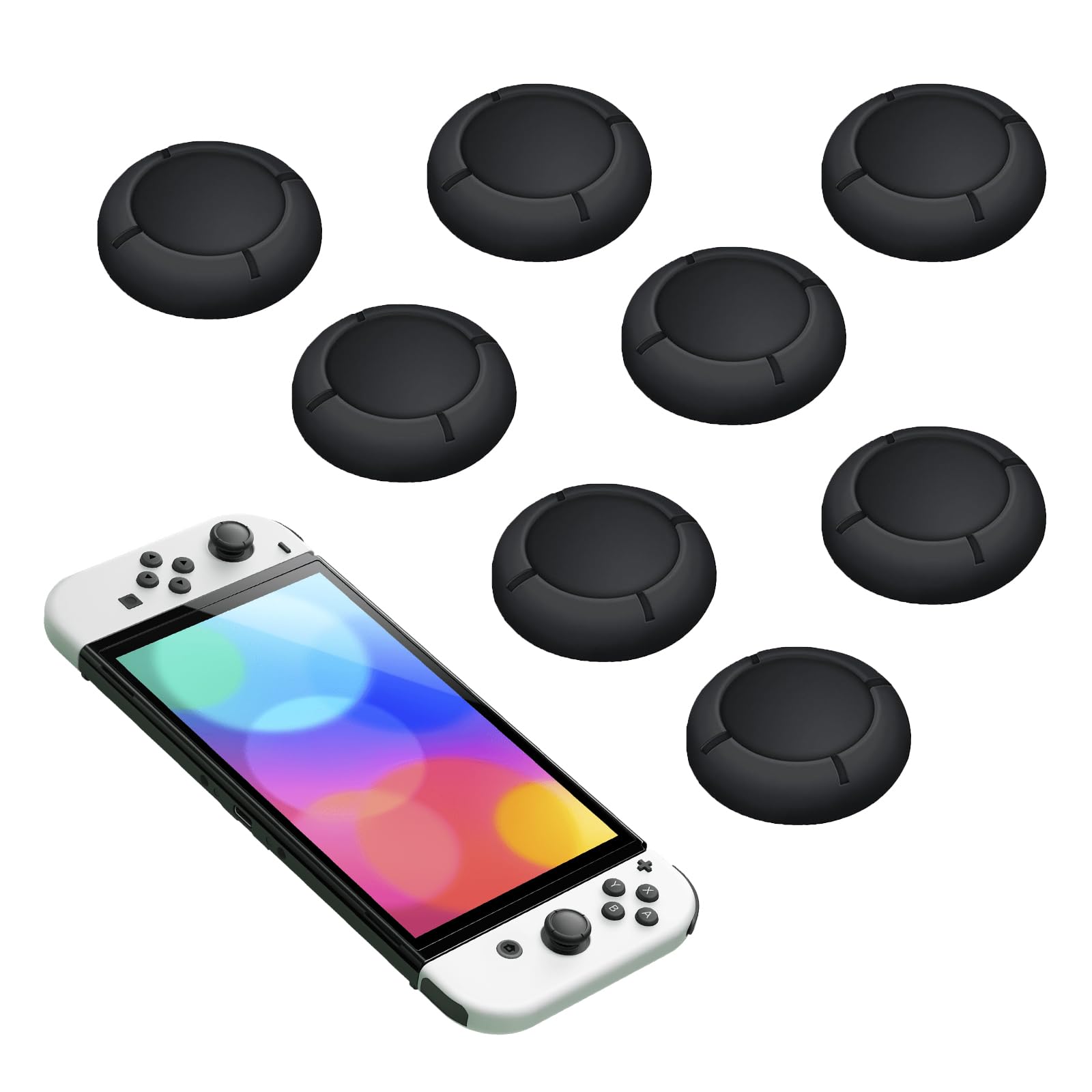 4 Pairs Replacement Button Caps for Switch Joycon,Silicone Joystick Thumb Stick 
