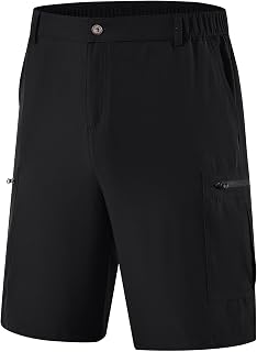 yuyangdpb Pantalones cortos de senderismo tipo cargo para hombre, de secado rápido, ligeros, transpirables, con 5 bolsillos con cremallera