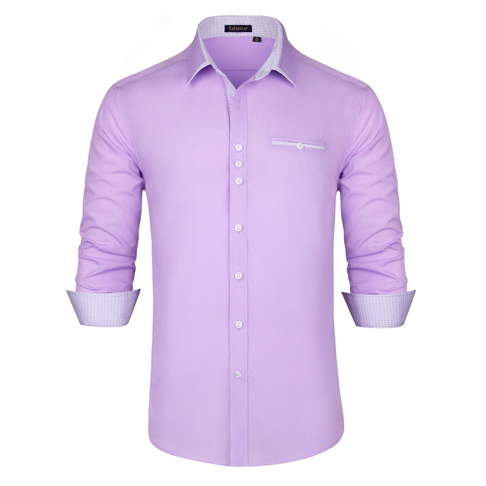 Enlision Men's Dress Shirts Long Sleeve Shirt Casual Regular Fit Shirts