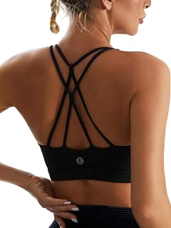 RUNNING GIRL Sports Bras for Women,Padded Sports Bra Tank Top Sexy Crisscross Back High Impact Longline Workout Yoga Bra