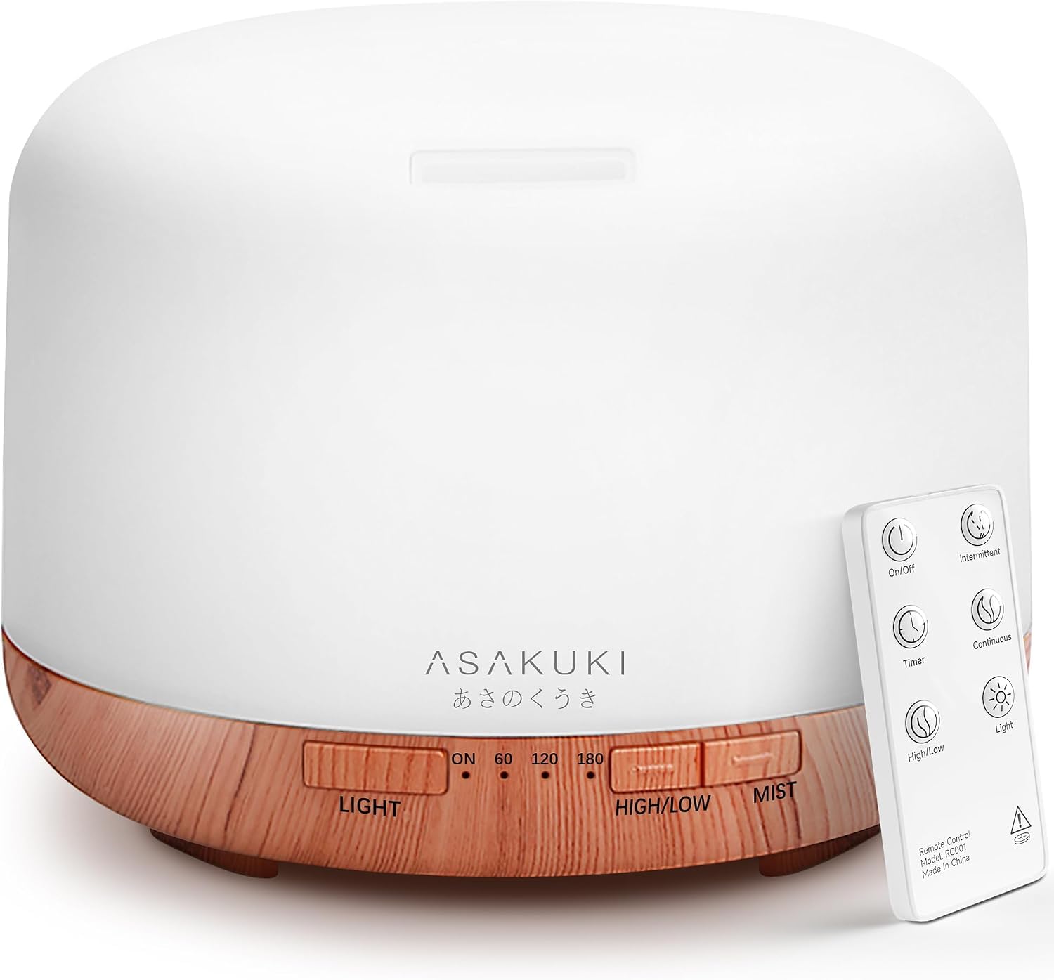 ASAKUKI Essential Oil Diffuser for Home, 500ML Aromatherapy Humidifier | with Re