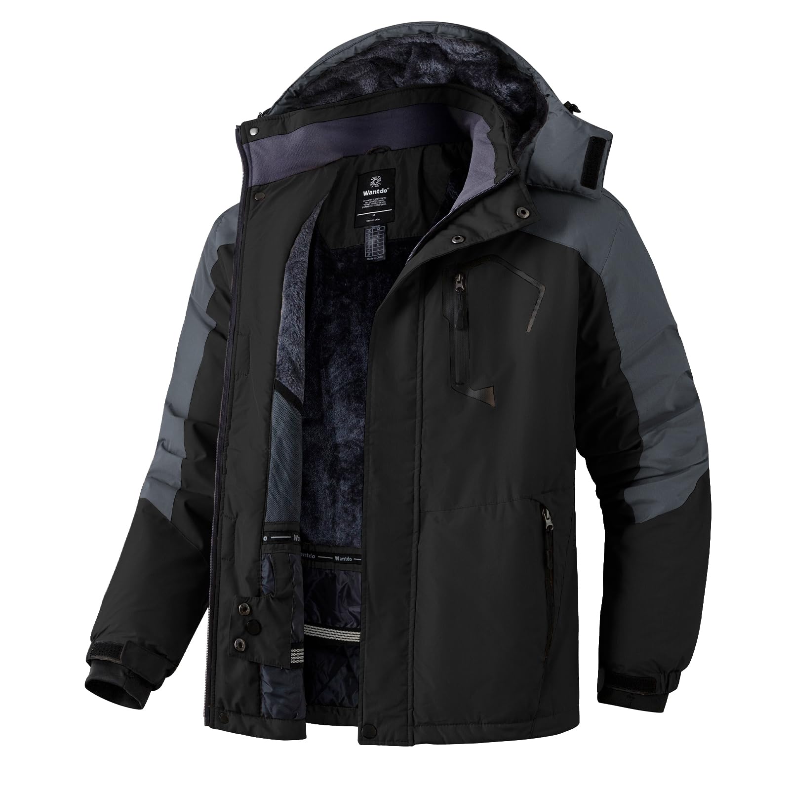Wantdo Men's Men's Mountain Ski Jacket Waterproof Winter Coat Ski Jacket