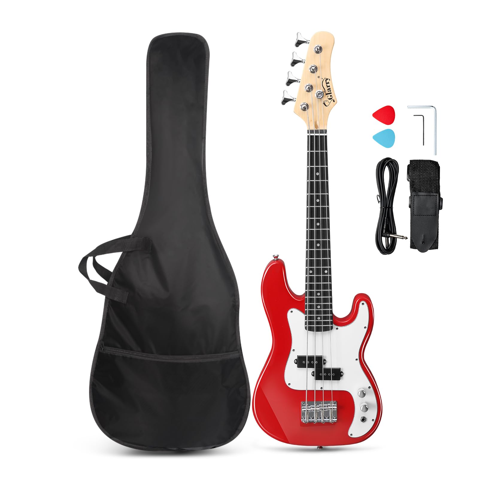 GLARRY 36in Electric Bass Guitar, 4 String Beginner Starter Kit with Accessories