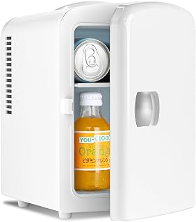 Antarctic Star Compact Refrigerator, Portable Mini Fridge, Skin Care 4L Capacity/6 Cans, for Bedroom, Car, Office & Dorm, Small Cooler for Cosmetics, Beverage and Food, White