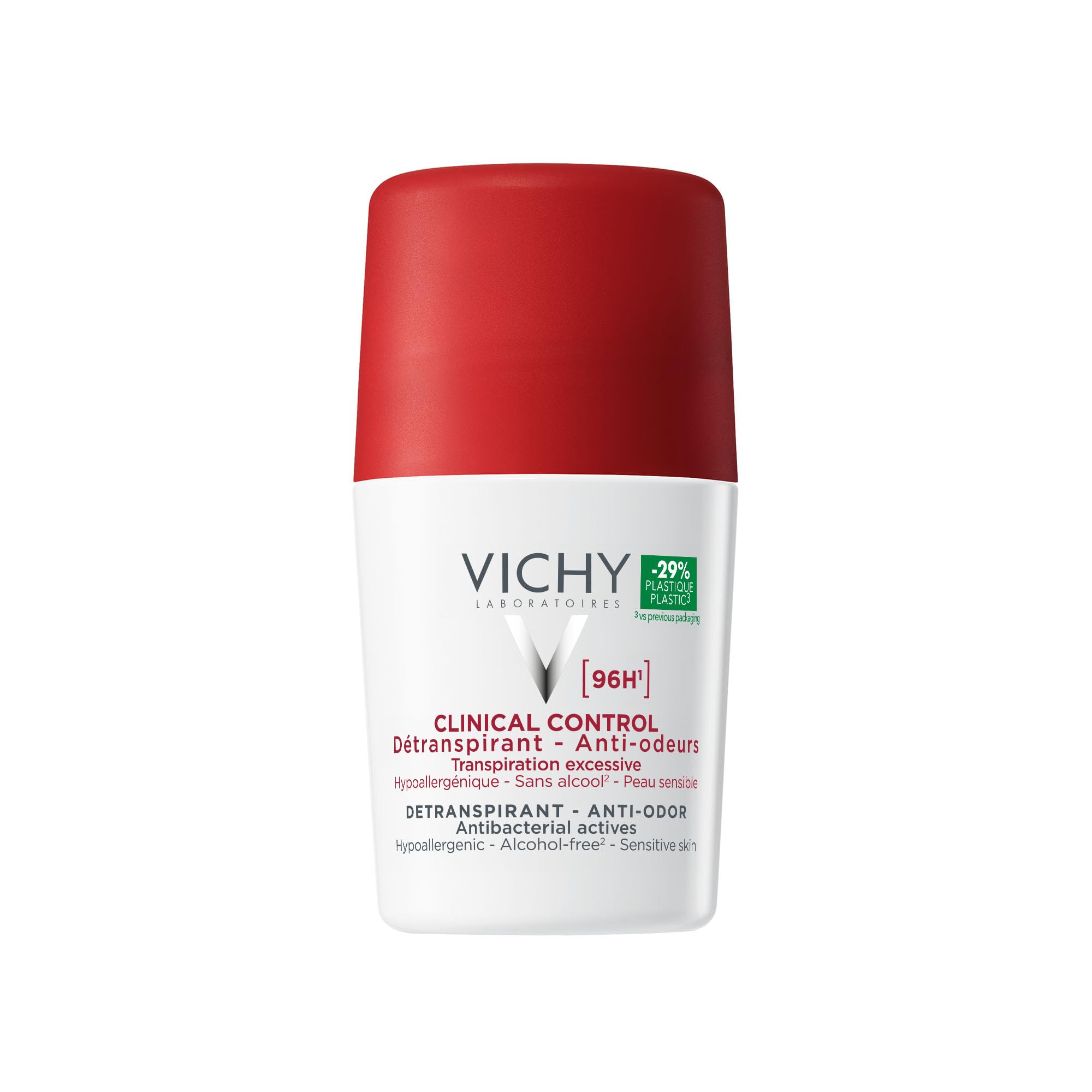 Vichy 96H Clinical Control Anti-Perspirant Deodorant Roll-On, 50ml | With Anti-B