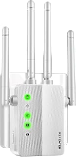 WiFi Extender, 1200Mbps Dual Band WiFi Extenders Signal Booster for Home | 5GHz/2.4GHz Dual Band WiFi Booster Covers Up to 3000 Sq.Supports 20 Devices, Equipped with an 2 Ethernet Port and 4 Antennas