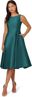 Adrianna Papell Women's Sleeveless Mid-Length Party Dress V Back