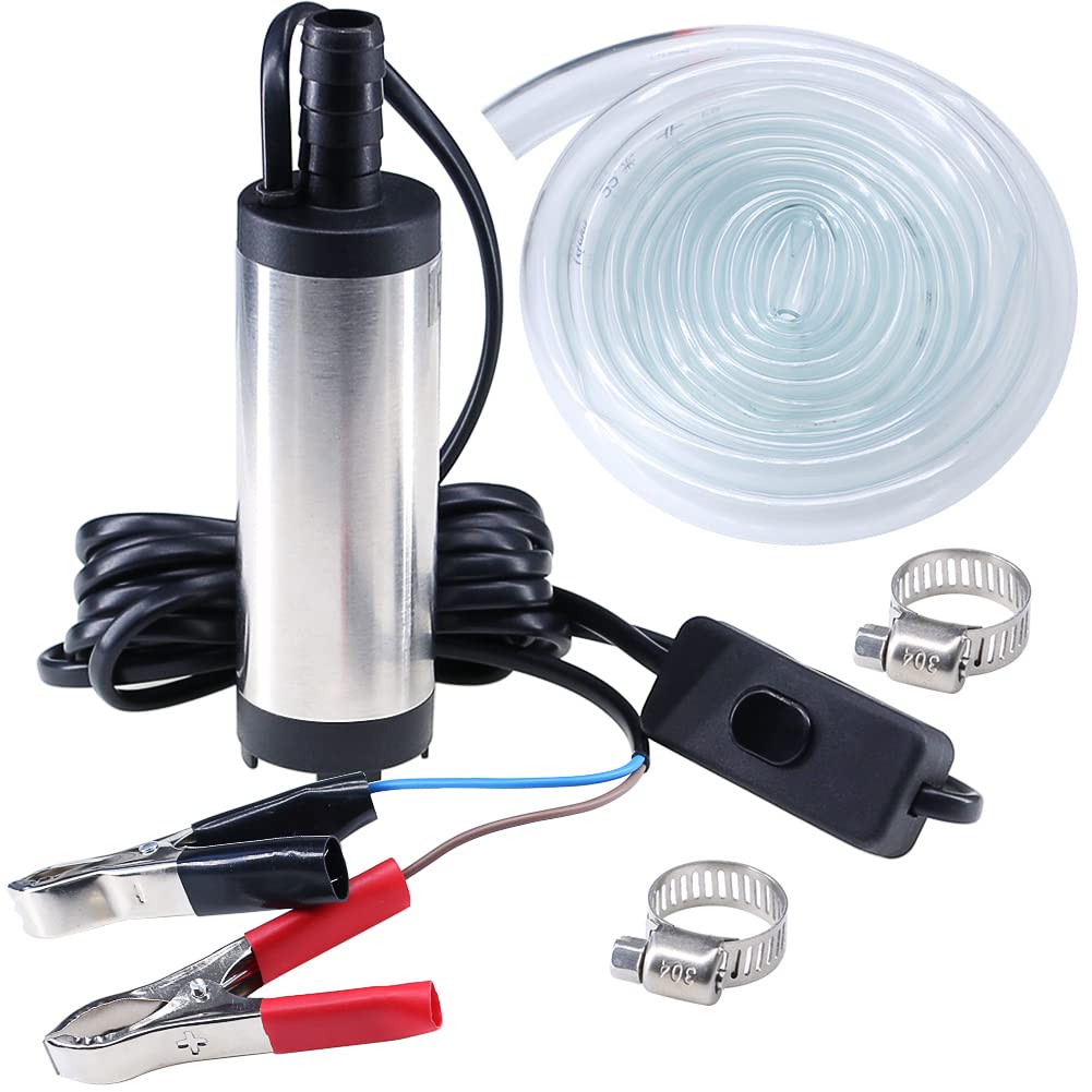 Govfrey 12v Diesel Pump, Fuel Pump,Portable Oil Water Transfer Pump Connected to