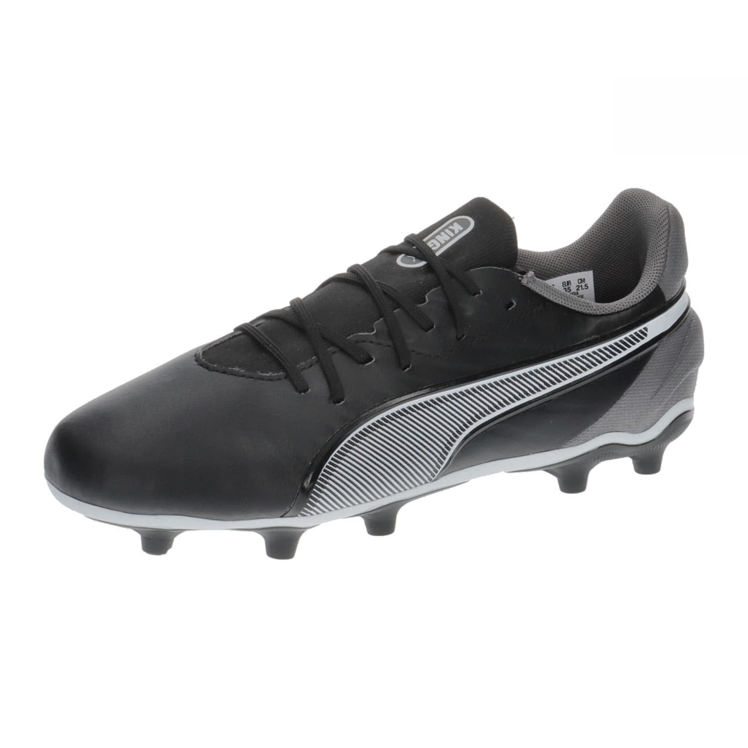 PUMA Unisex Youth King Match FG/AG JR Soccer Shoe, PUMA Black-PUMA White-Cool Da