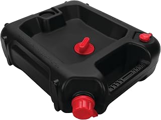 Performance Tool W4076 10-Quart Black Automotive Oil Drain Container | Make car oil and fluid changes easy. Deep pan catches waste. Tethered caps with drip-free gaskets. Integrated handles