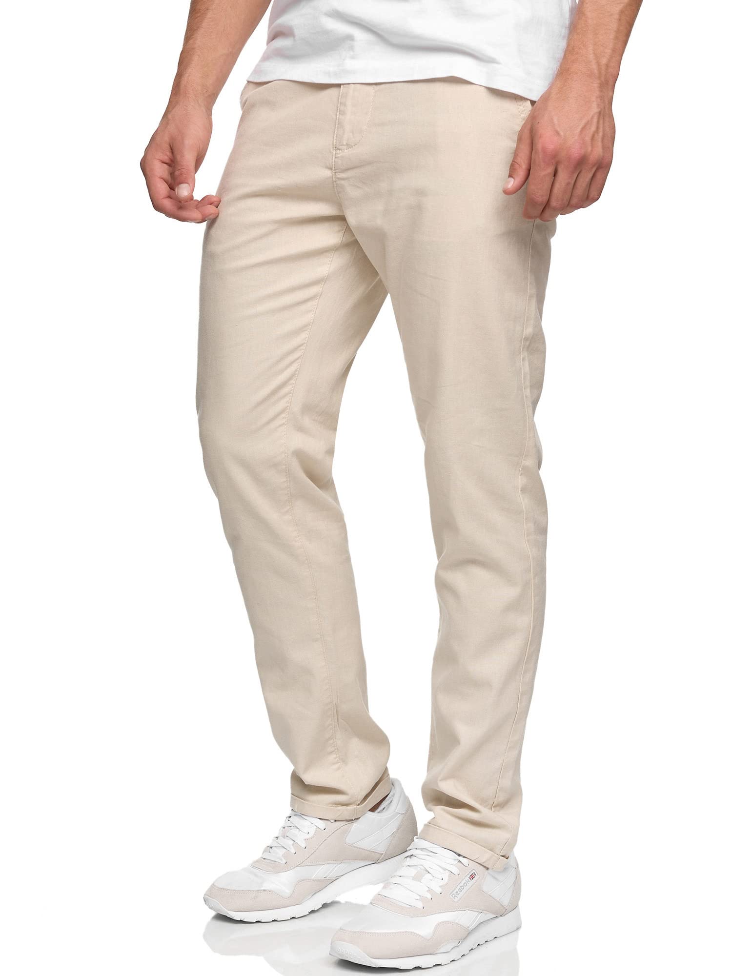 Indicode Men's Haverfield Lightweight Linen and Cotton Trousers