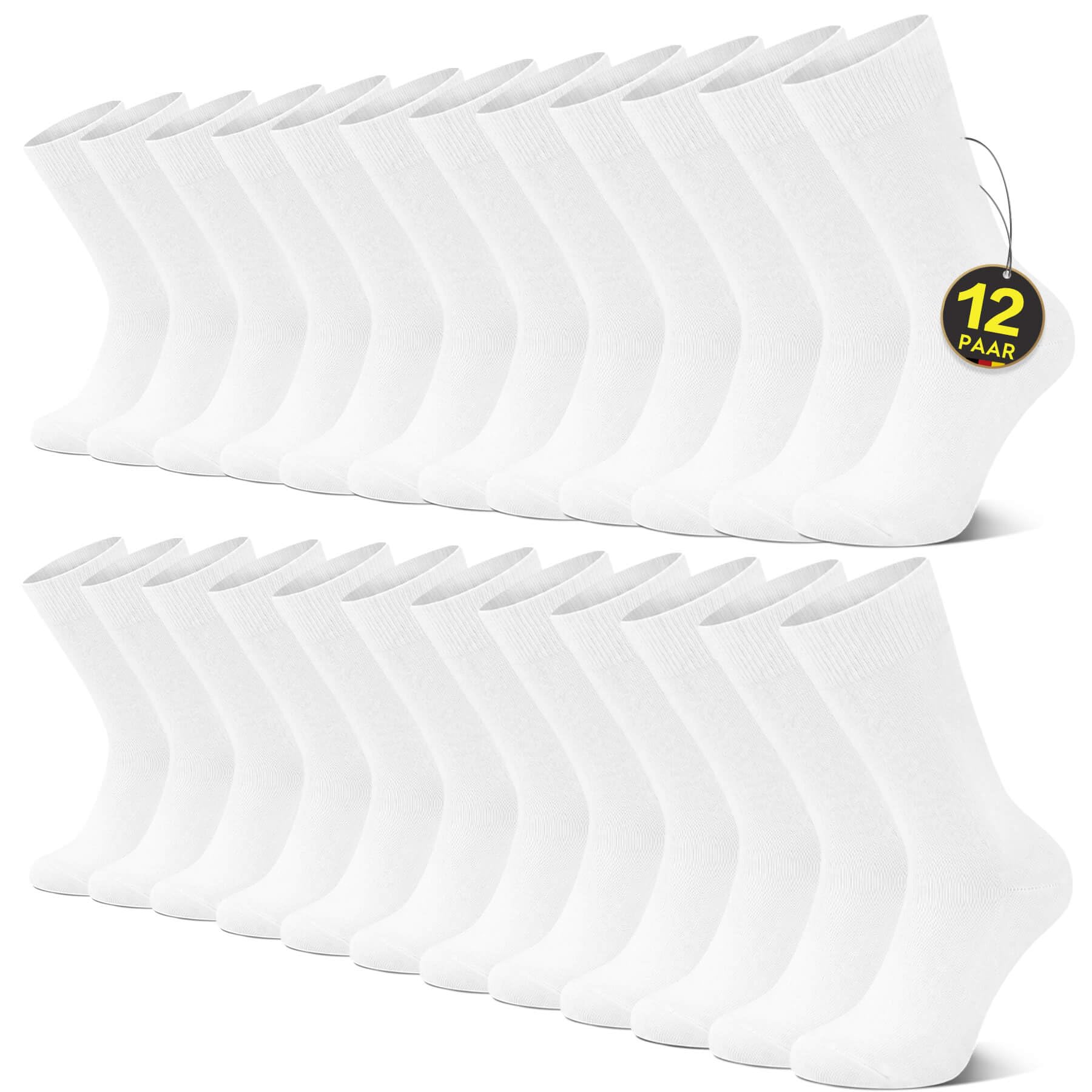 Falechay Pack of 12 Men's and Women's Sports Socks Breathable Cotton Socks
