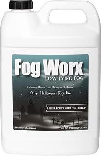Fogworx Low Lying Fog Juice, Low Lying Indoor-Outdoor Fog, Designed Fog Chillers, Ground Foggers and Low Lying Fog Generators, 1 Gallon