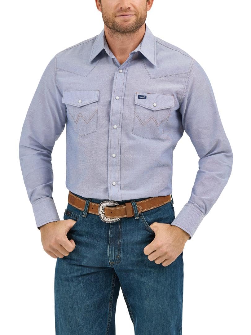 Wrangler Men's Authentic Cowboy Cut Western Work Shirt Big and Tall Sizes