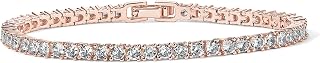 PAVOI 14K Gold Plated 3mm Cubic Zirconia Classic Tennis Bracelet | Gold Bracelets for Women