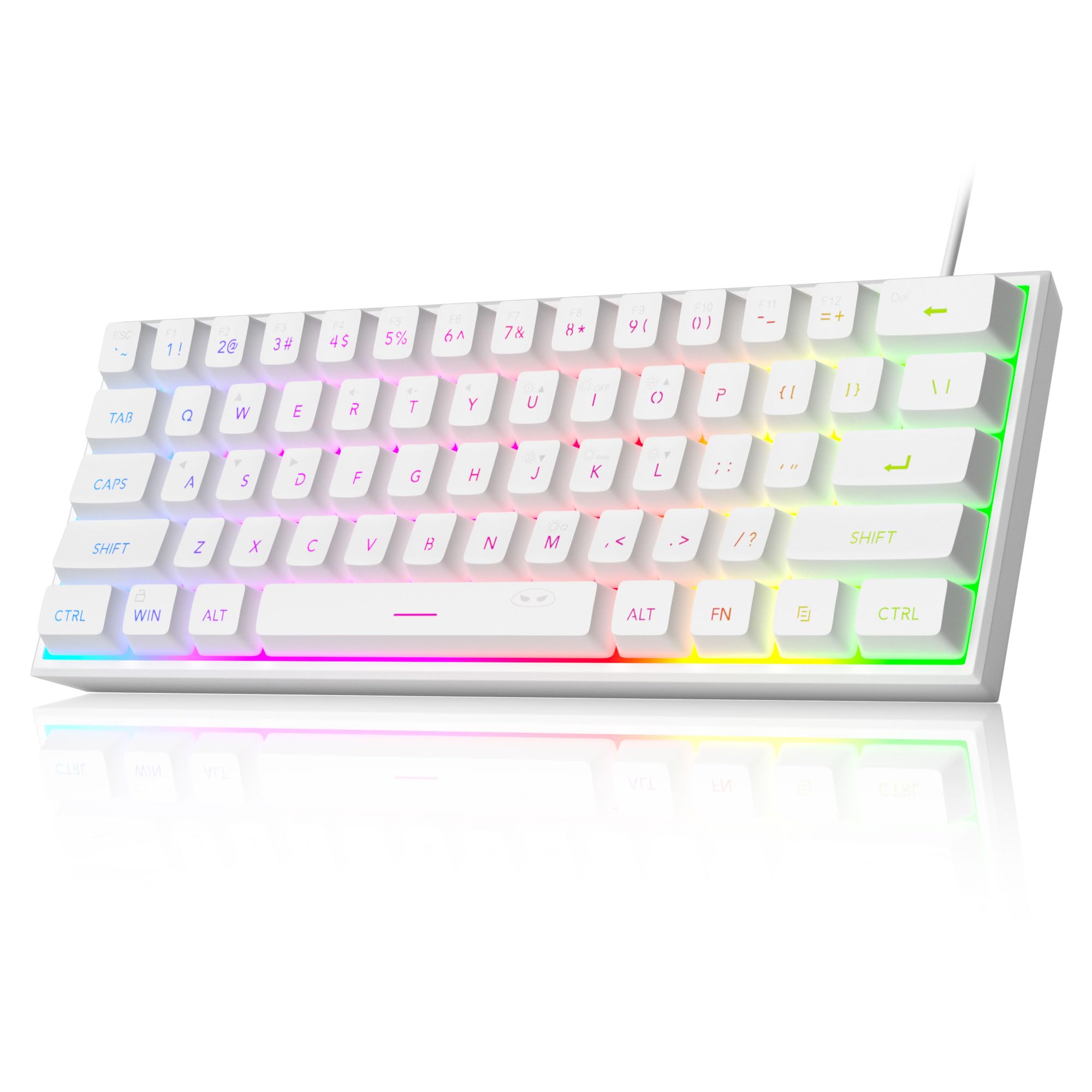 MageGee Mini 60% Gaming Keyboard, Upgrade RGB Backlit 61 Key Ultra-Compact Keybo